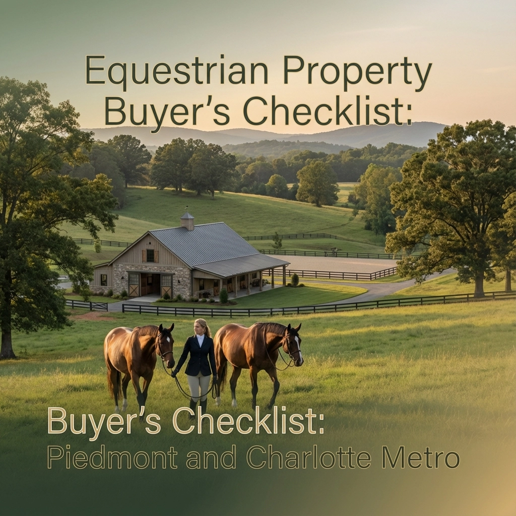 Equestrian Property Buyer's Checklist: Piedmont and Charlotte Metro