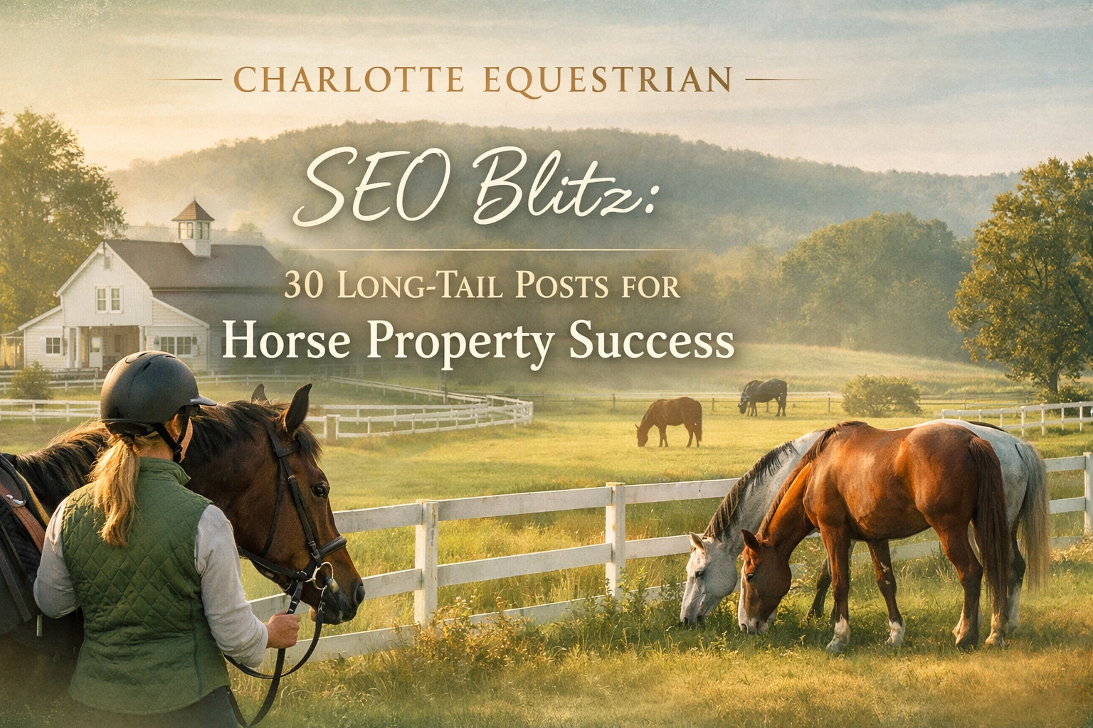 Charlotte Equestrian SEO Blitz: 30 Long-Tail Posts for Horse Property Success
